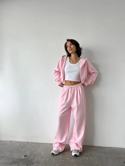 Damen Hoodie Jogginghose Set Minimalistisch