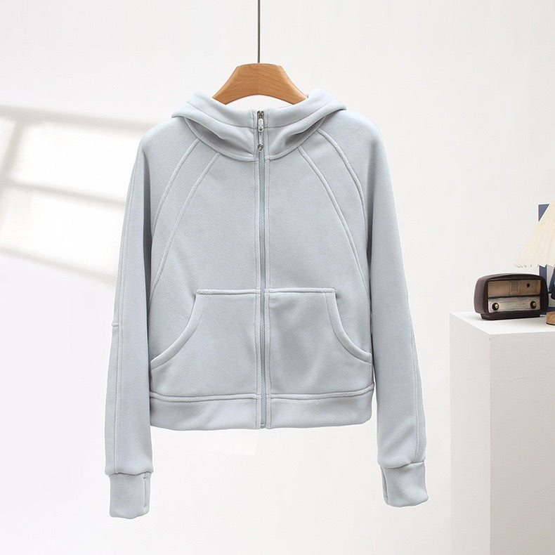 Damen Kapuzenjacke Norvielle Kuschelig Hochkragen Praktische Taschen