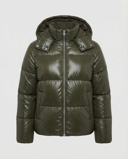 Damen Puffy Jacke Mit Kapuze