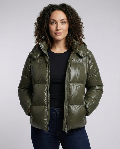 Damen Puffy Jacke Mit Kapuze - Norvielle