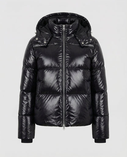 Damen Puffy Jacke Mit Kapuze