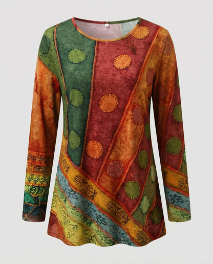Bunte Damen Tunika aus Baumwolle Vintage Stil