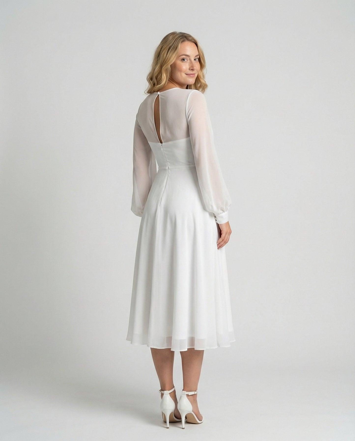 Damen Chiffon Flatterkleid Elegantes