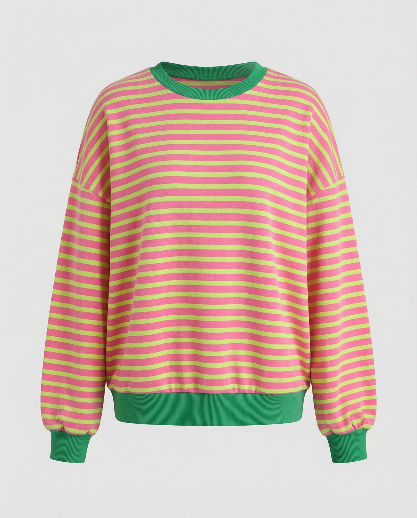 Damen Sweatshirt Gestreift Boxy