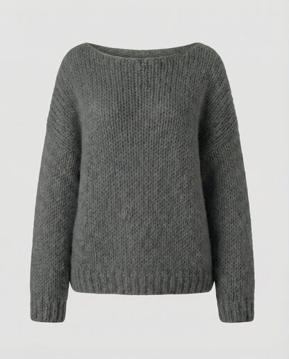 Damen Oversized Pullover U-Ausschnitt