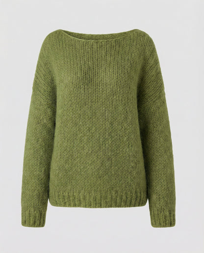 Damen Oversized Pullover U-Ausschnitt