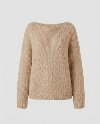 Damen Oversized Pullover U-Ausschnitt