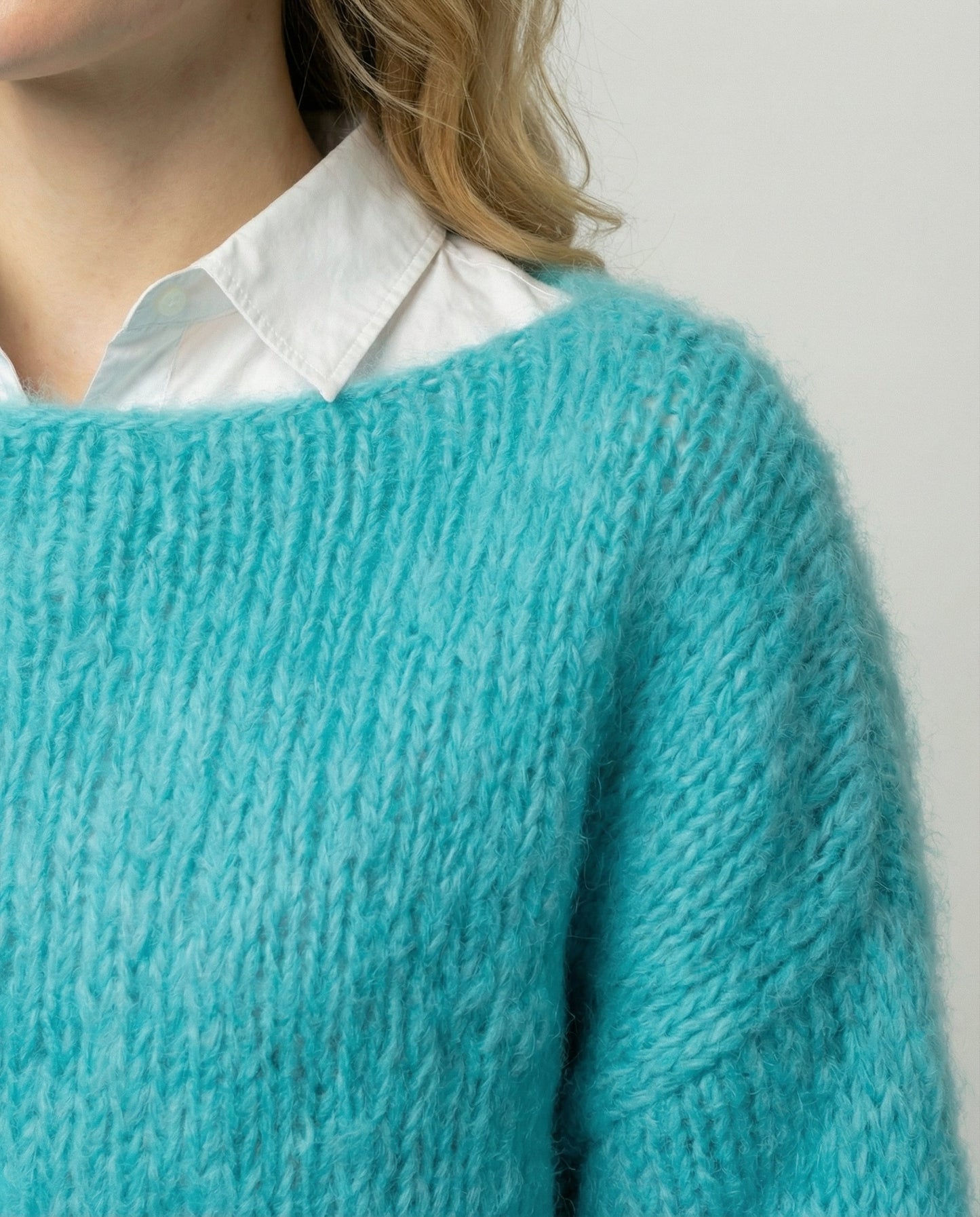 Damen Oversized Pullover U-Ausschnitt