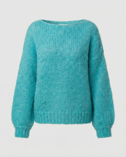 Damen Oversized Pullover U-Ausschnitt