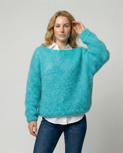 Damen Oversized Pullover U-Ausschnitt - Norvielle