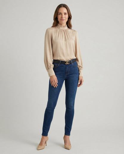 Damen Langarmtop Herbst Farben