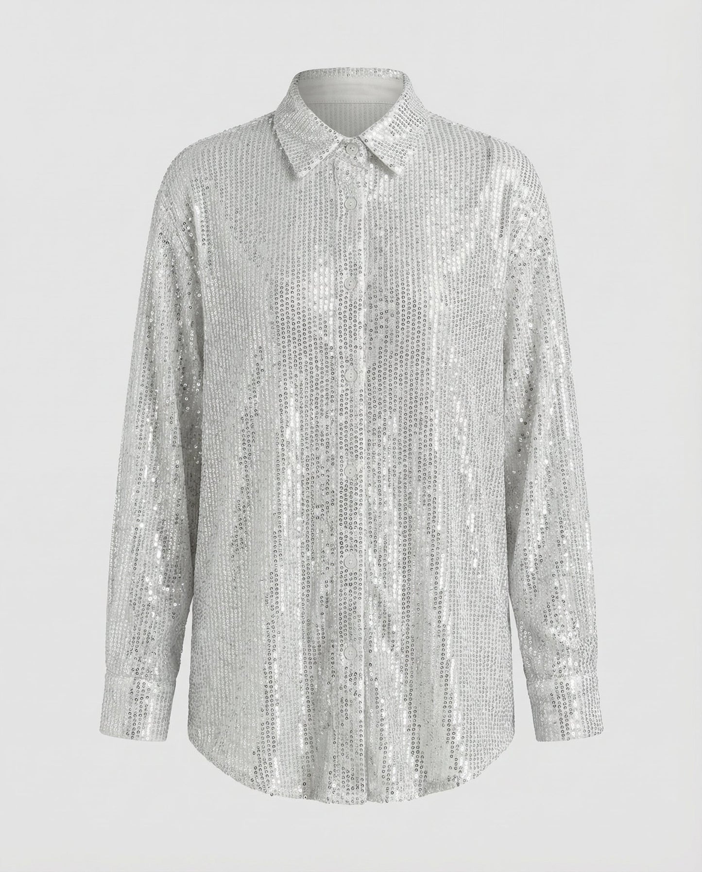 Damen Oversize Bluse Glitzernd