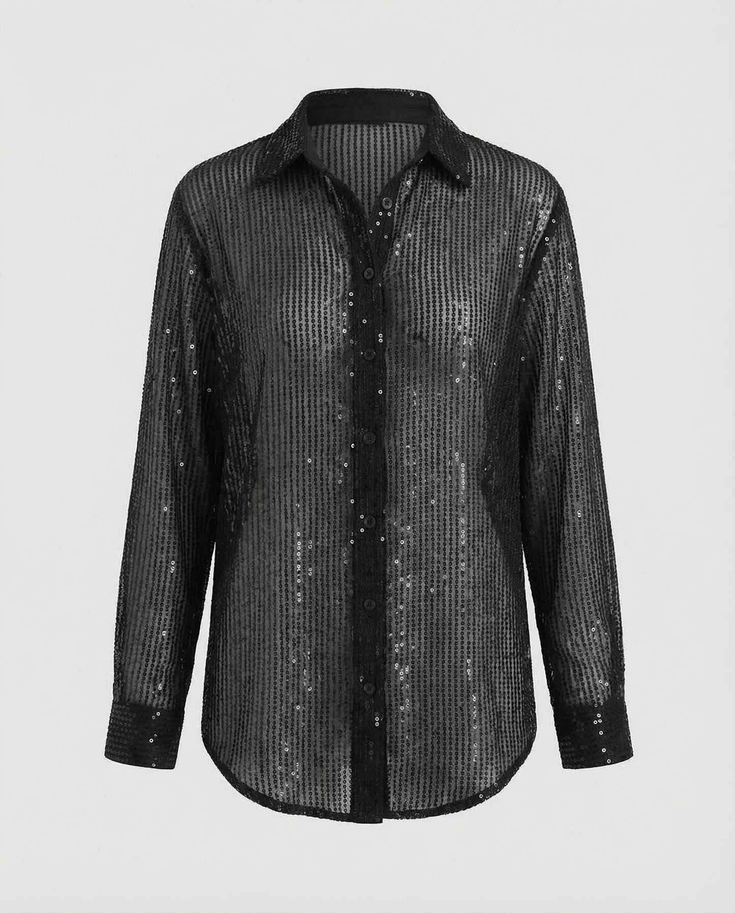 Damen Oversize Bluse Glitzernd