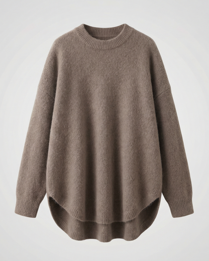 Damen Oversized Pullover aus Wolle Beige