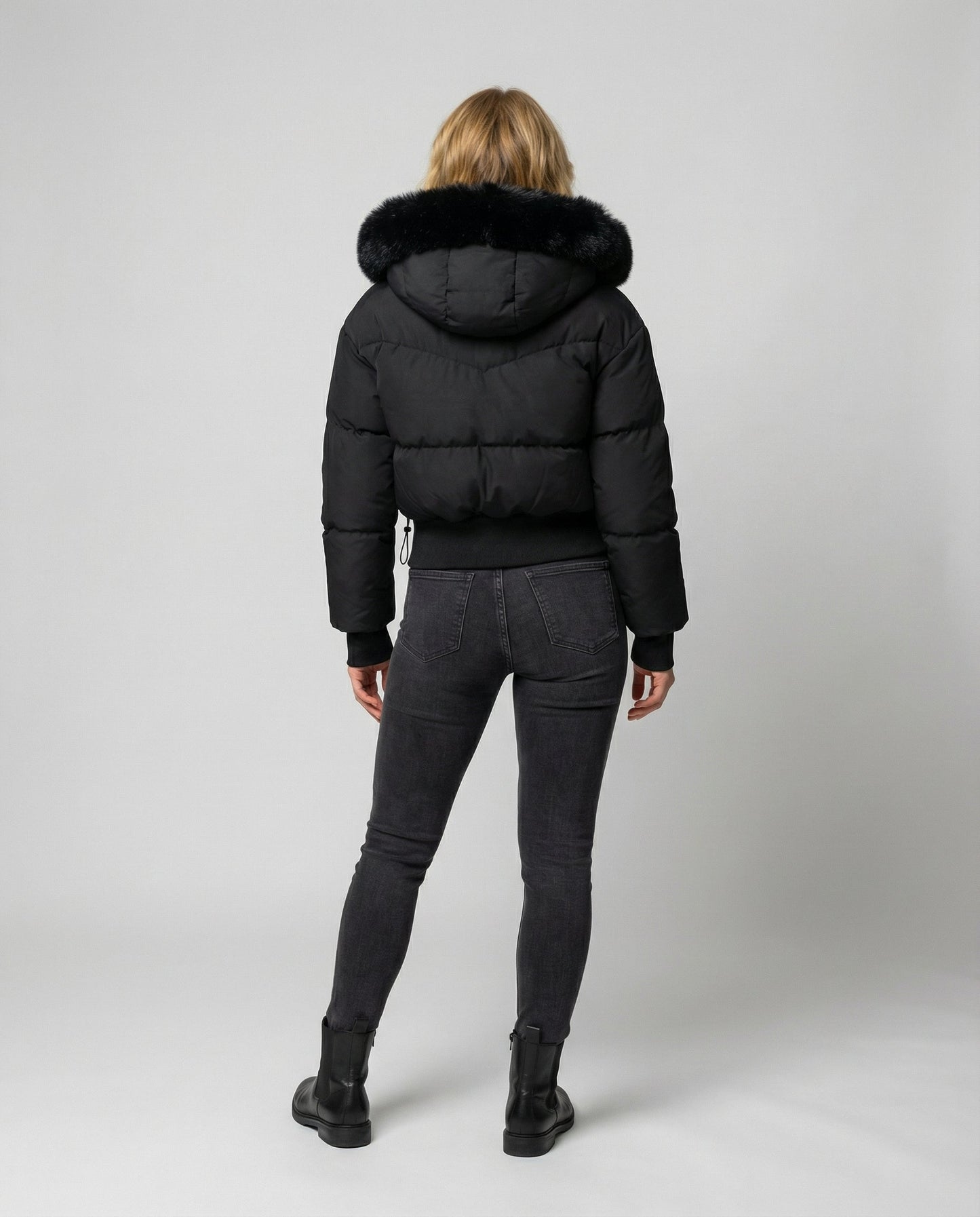 Damen Cropped Daunenjacke Warm