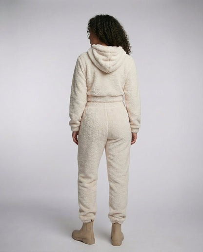 Fleece Lounge-Set Damen Kuschelig Weich Grau