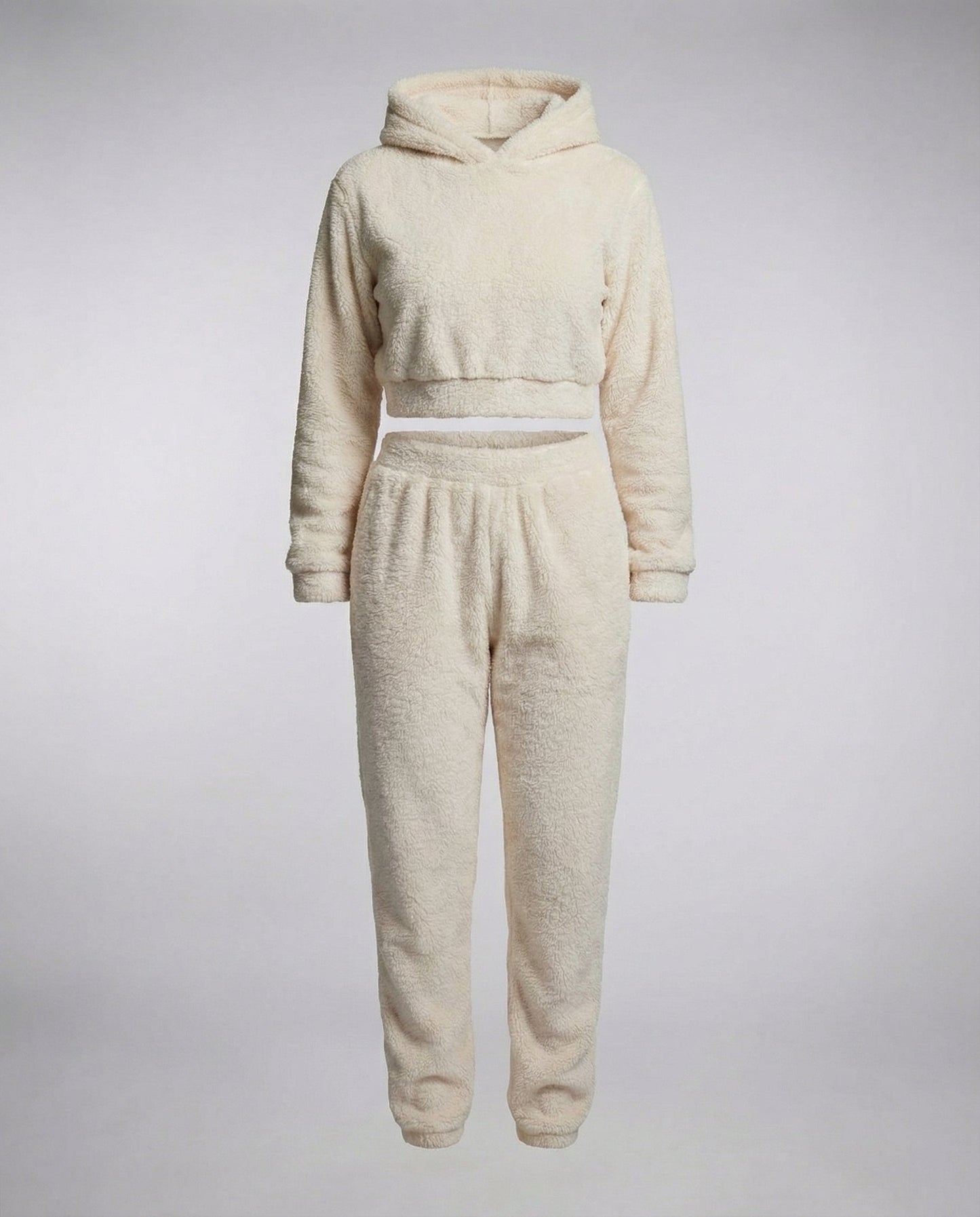 Fleece Lounge-Set Damen Kuschelig Weich Grau