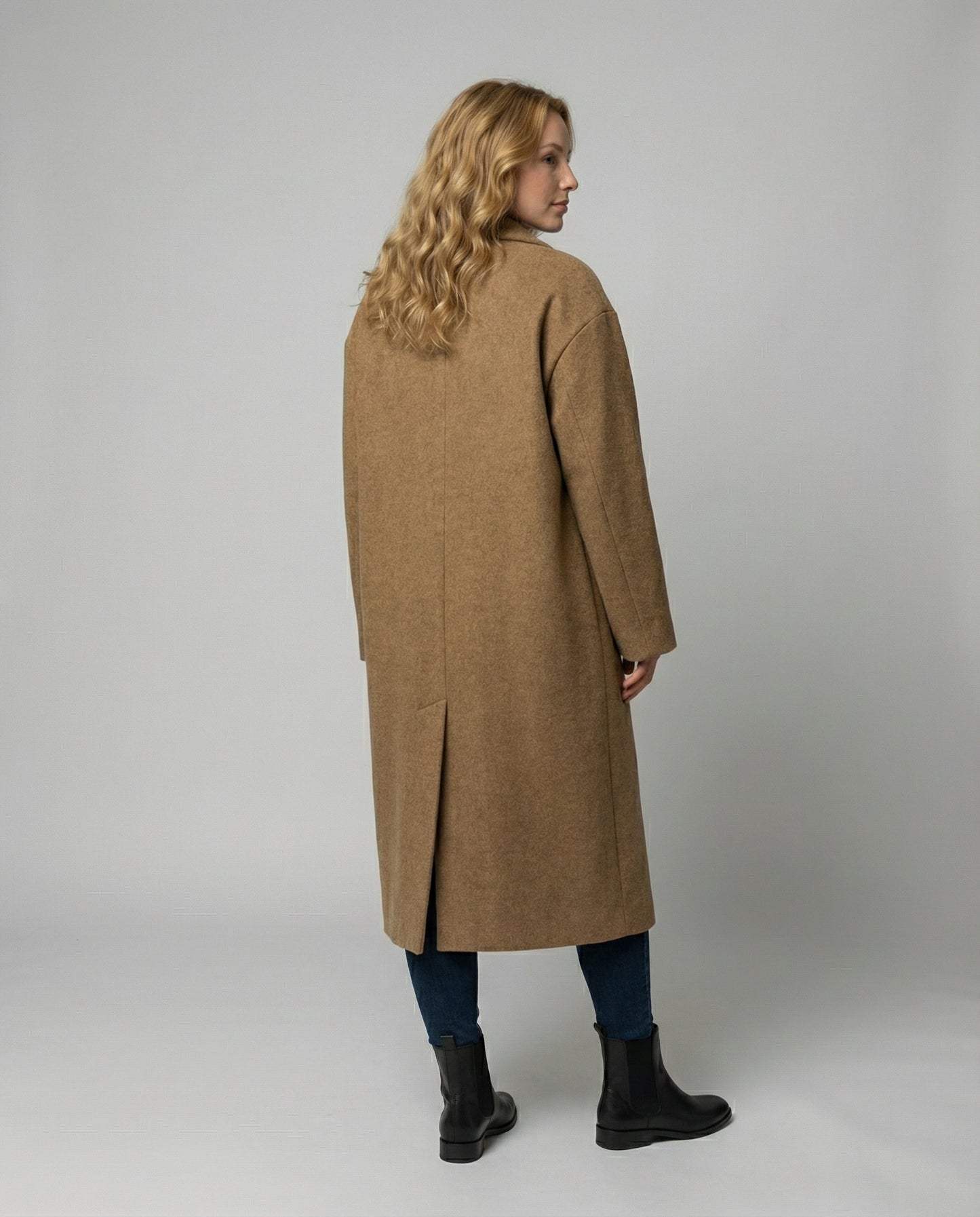 Damen Wollmantel Oversized Elegantes Design