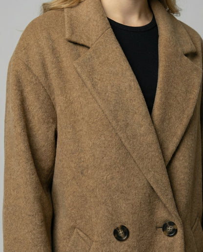 Damen Wollmantel Oversized Elegantes Design