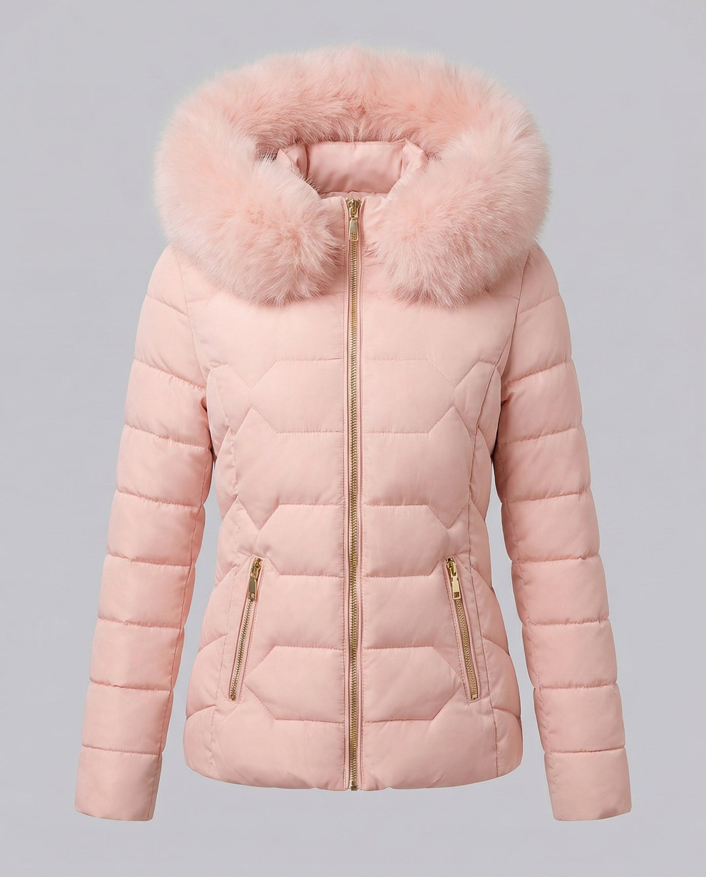 Damen Winterjacke Kunstfell