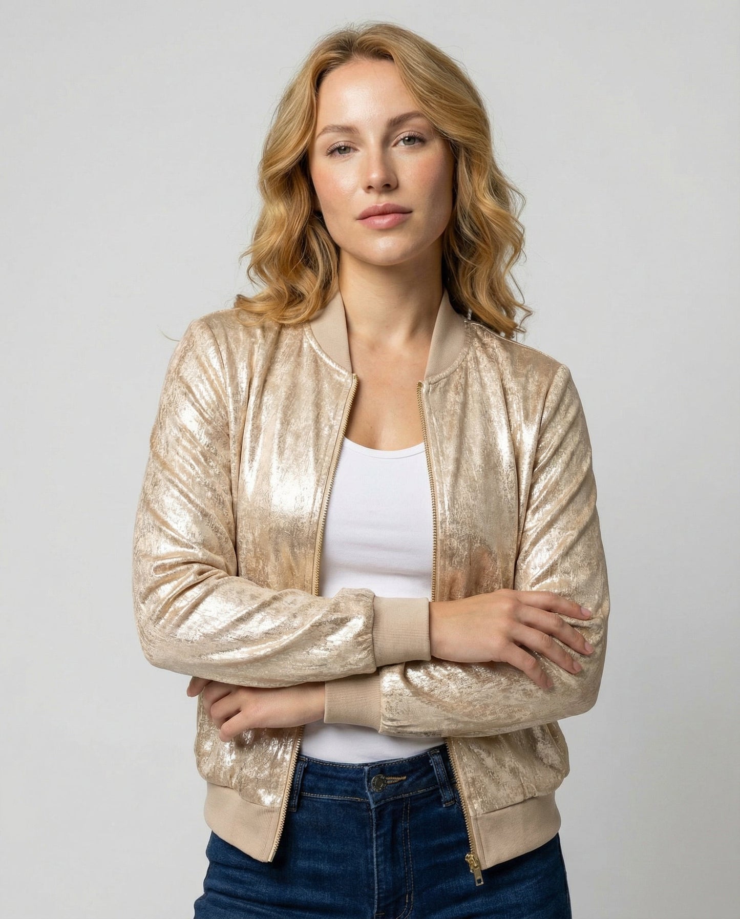 Damen Bomberjacke Glänzend - Norvielle