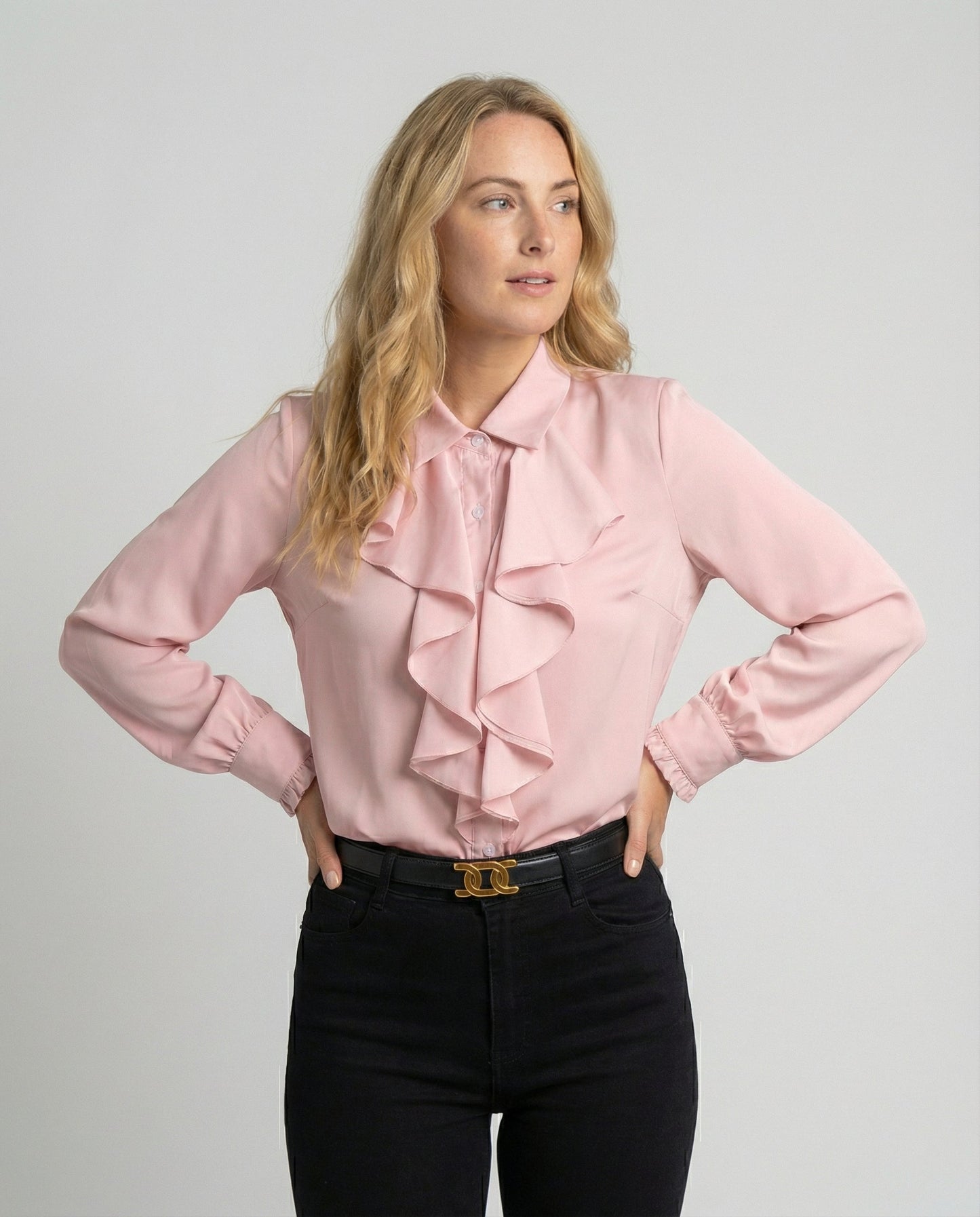 Damen Bluse mit Rüschen Eleganz Weiße Seide - Norvielle
