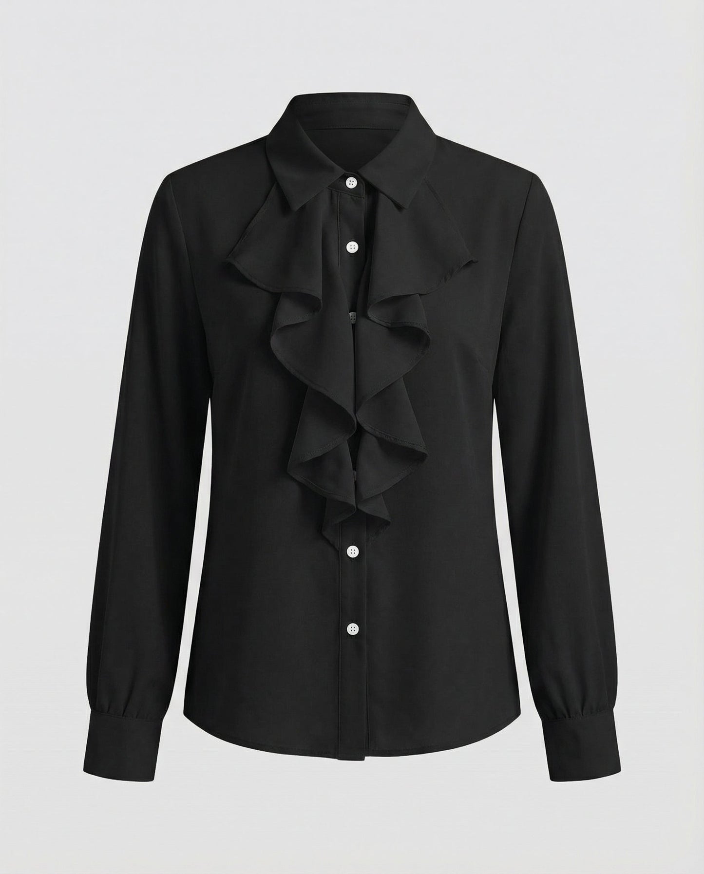Damen Bluse mit Rüschen Eleganz Weiße Seide