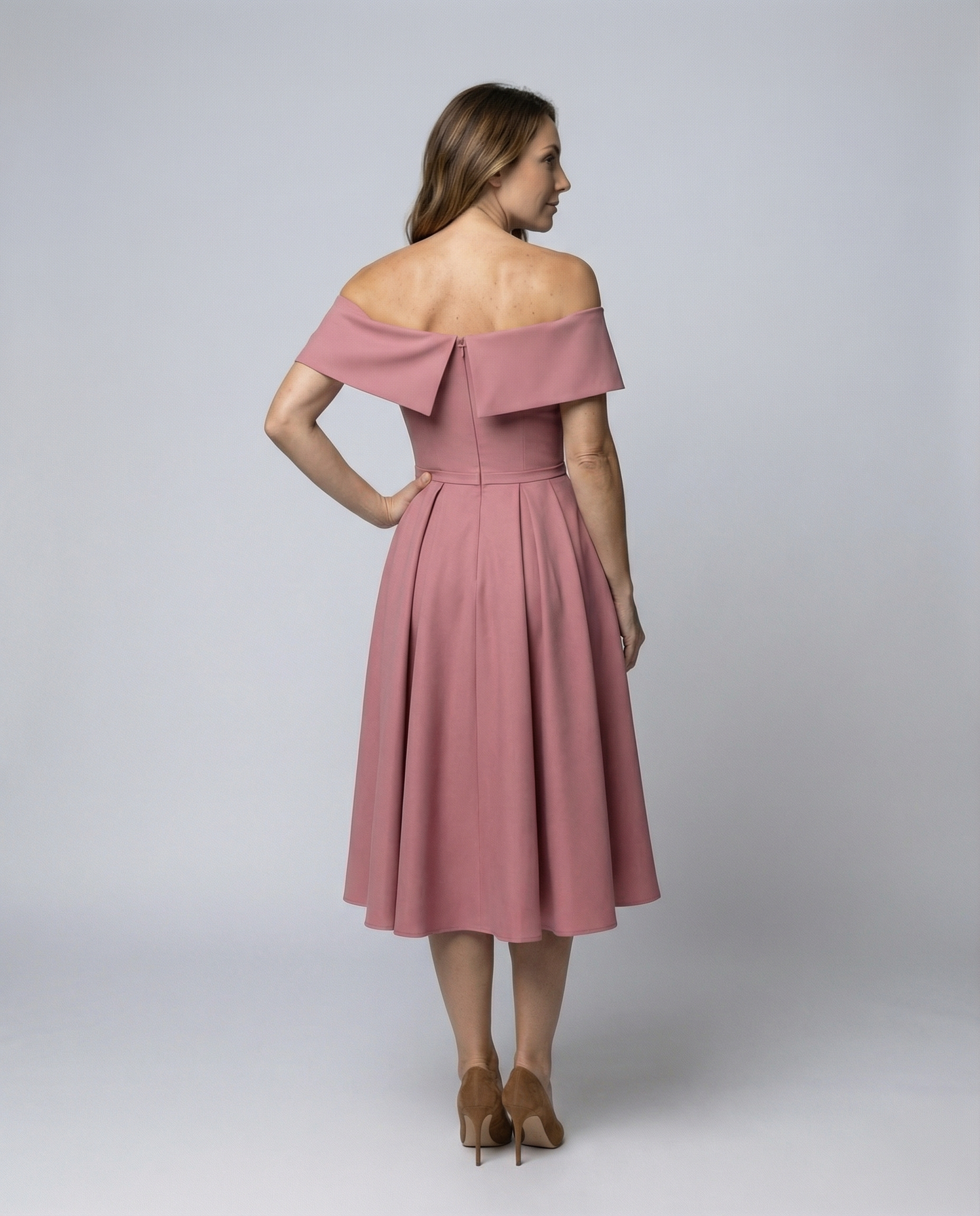 Damen Satin Partykleid Trägerlos