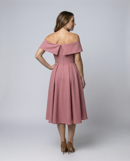 Damen Satin Partykleid Trägerlos