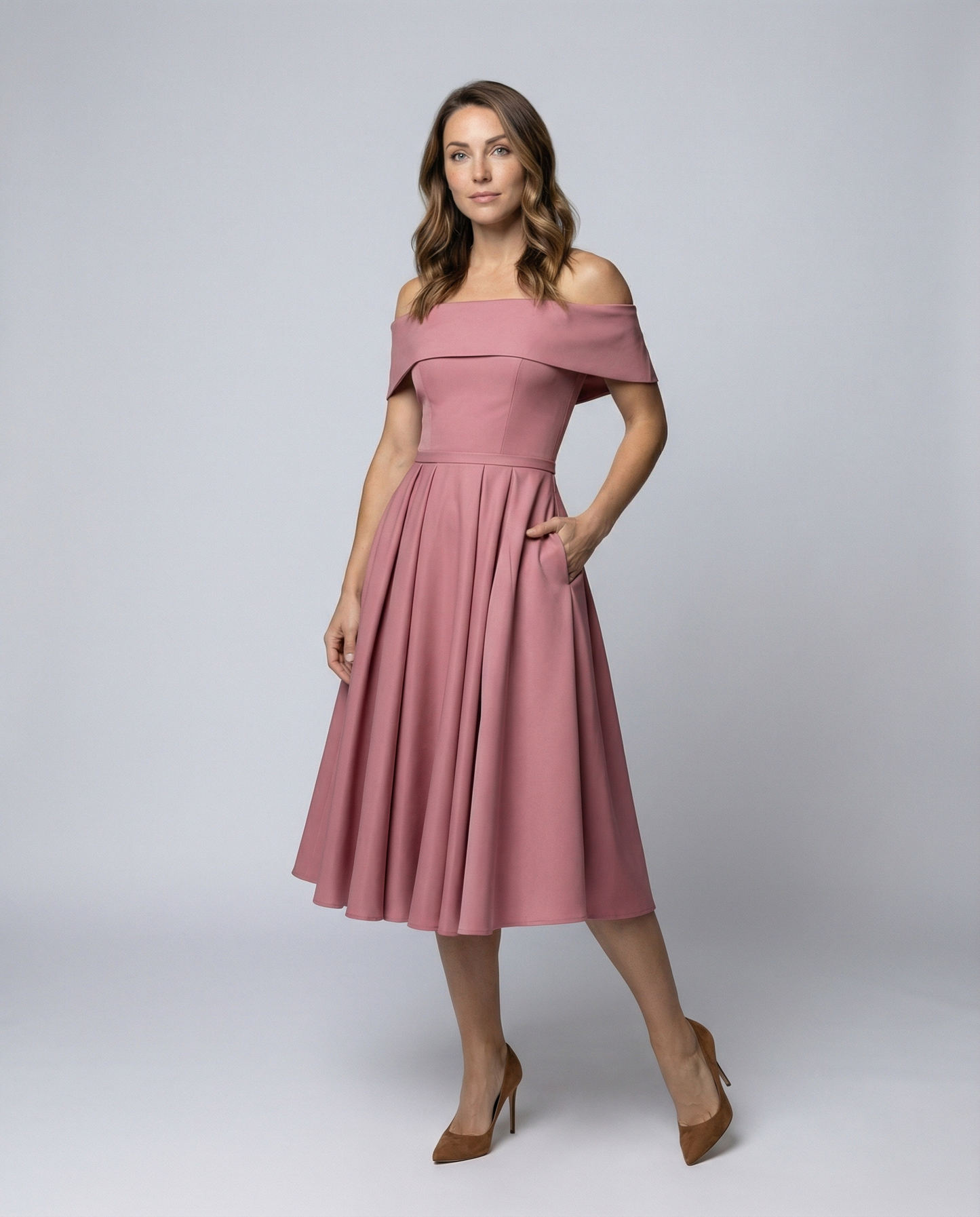 Damen Satin Partykleid Trägerlos - Norvielle