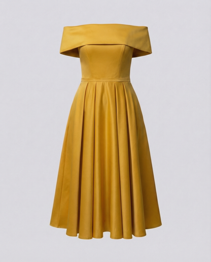 Damen Satin Partykleid Trägerlos