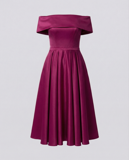 Norvielle Damen Trägerloses Satin-Kleid Party