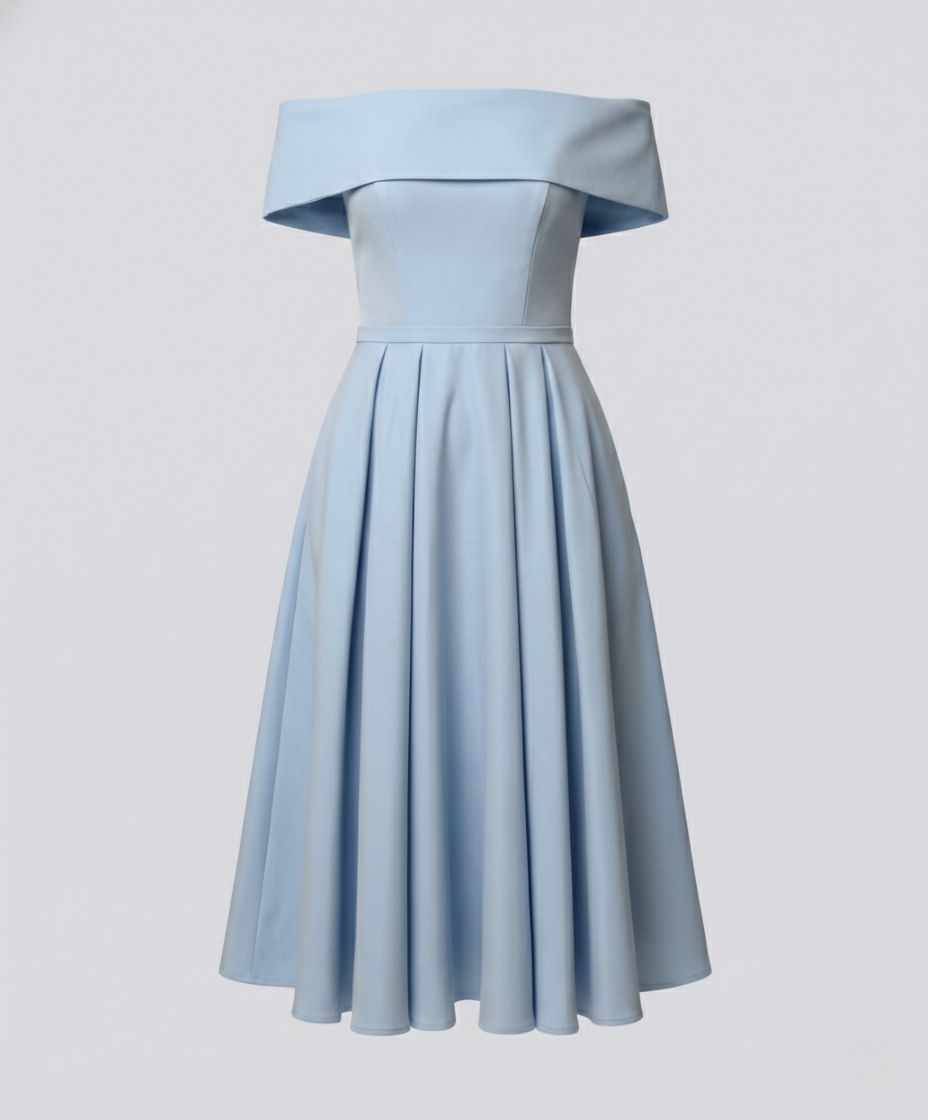Damen Satin Partykleid Trägerlos