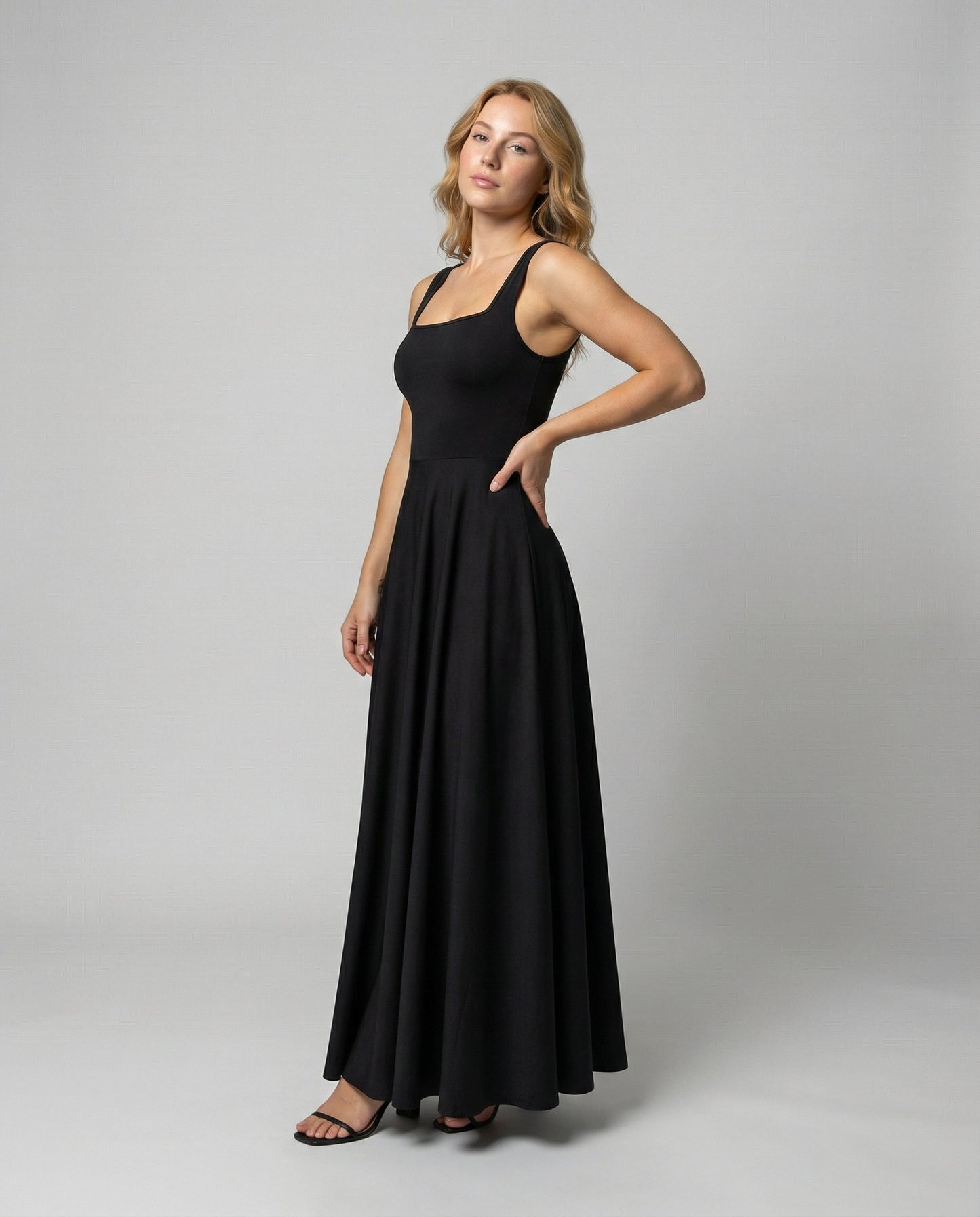 Damen Maxikleid Weich Quadratisch - Norvielle