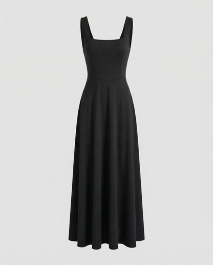 Damen Maxikleid Weich Quadratisch