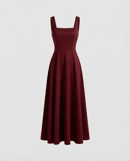 Damen Maxikleid Weich Quadratisch
