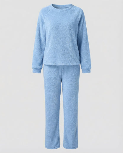 Fleece Pyjama Damen Kuschelig Weich Grau