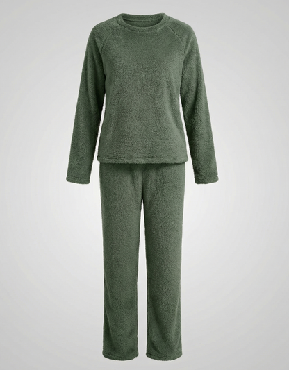 Fleece Pyjama Damen Kuschelig Weich Grau