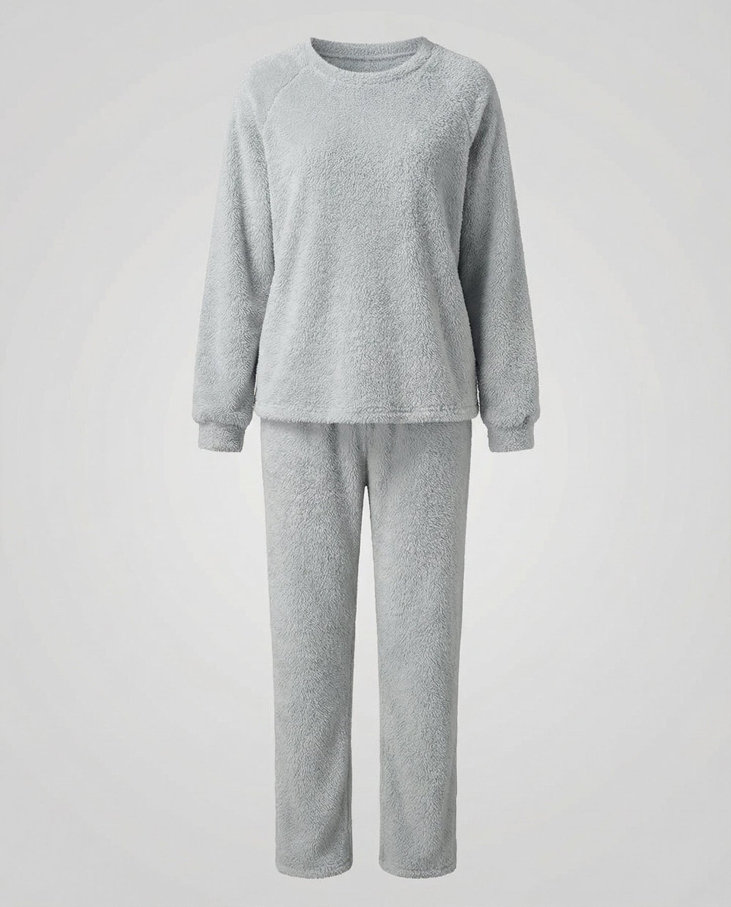 Fleece Pyjama Damen Kuschelig Weich Grau