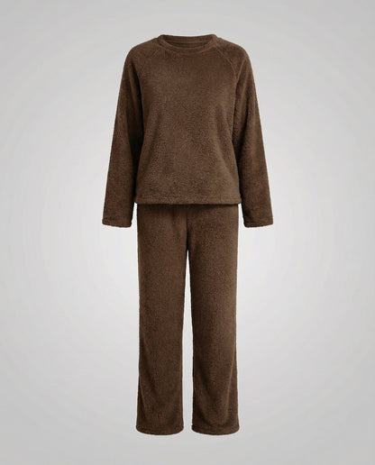 Fleece Pyjama Damen Kuschelig Weich Grau