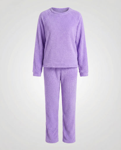 Fleece Pyjama Damen Kuschelig Weich Grau