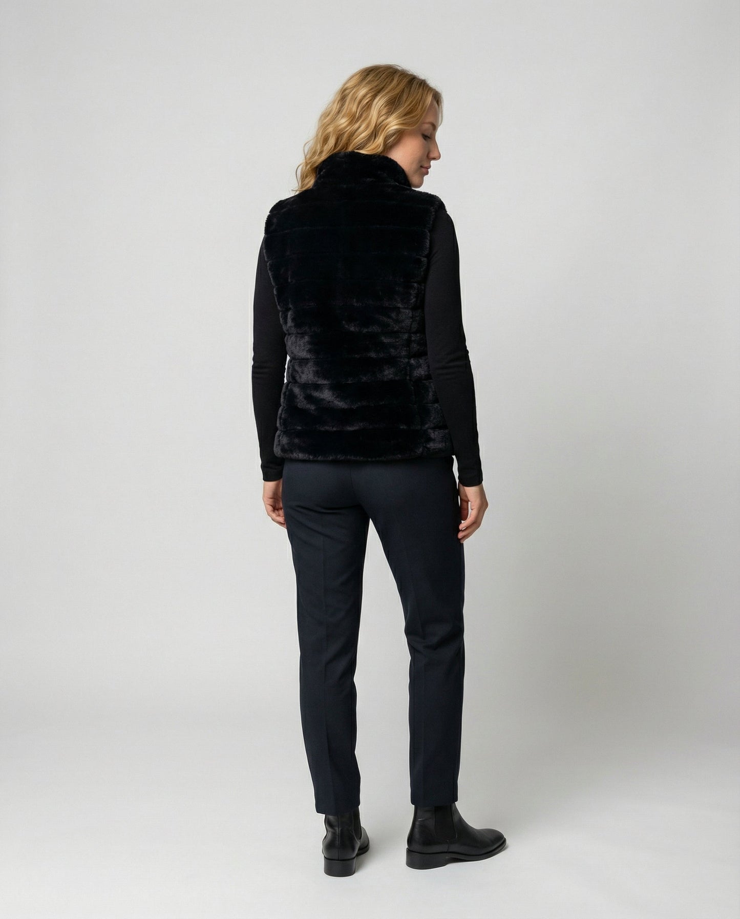 Damen Steppweste Kunstfell