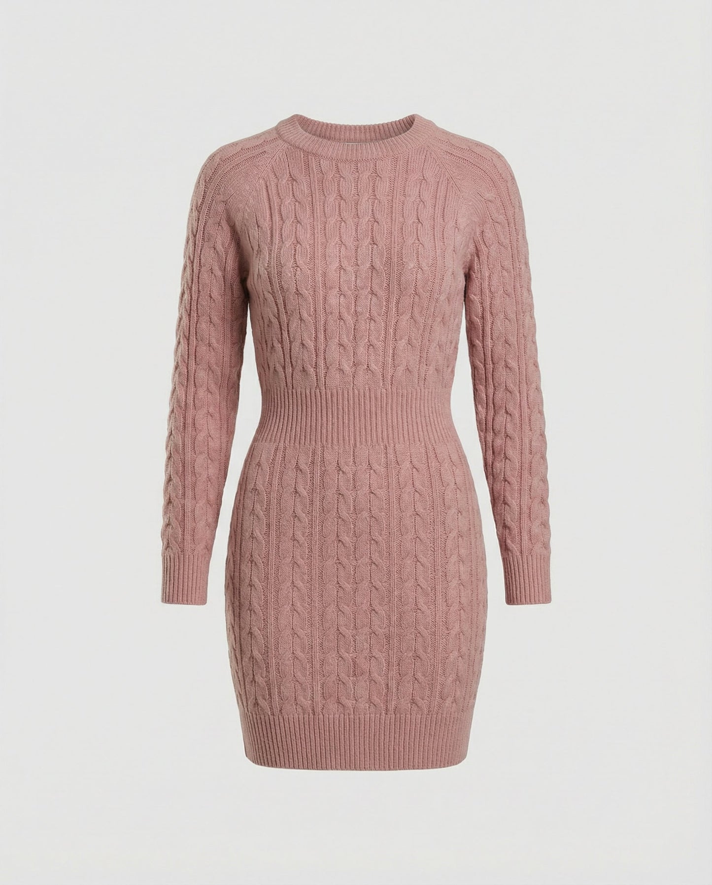Damen Strickkleid mit Zopfmuster