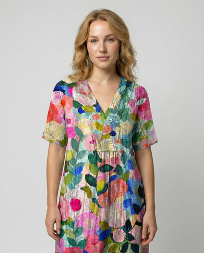 Damen Sommerkleid Leichtes Blumenmuster