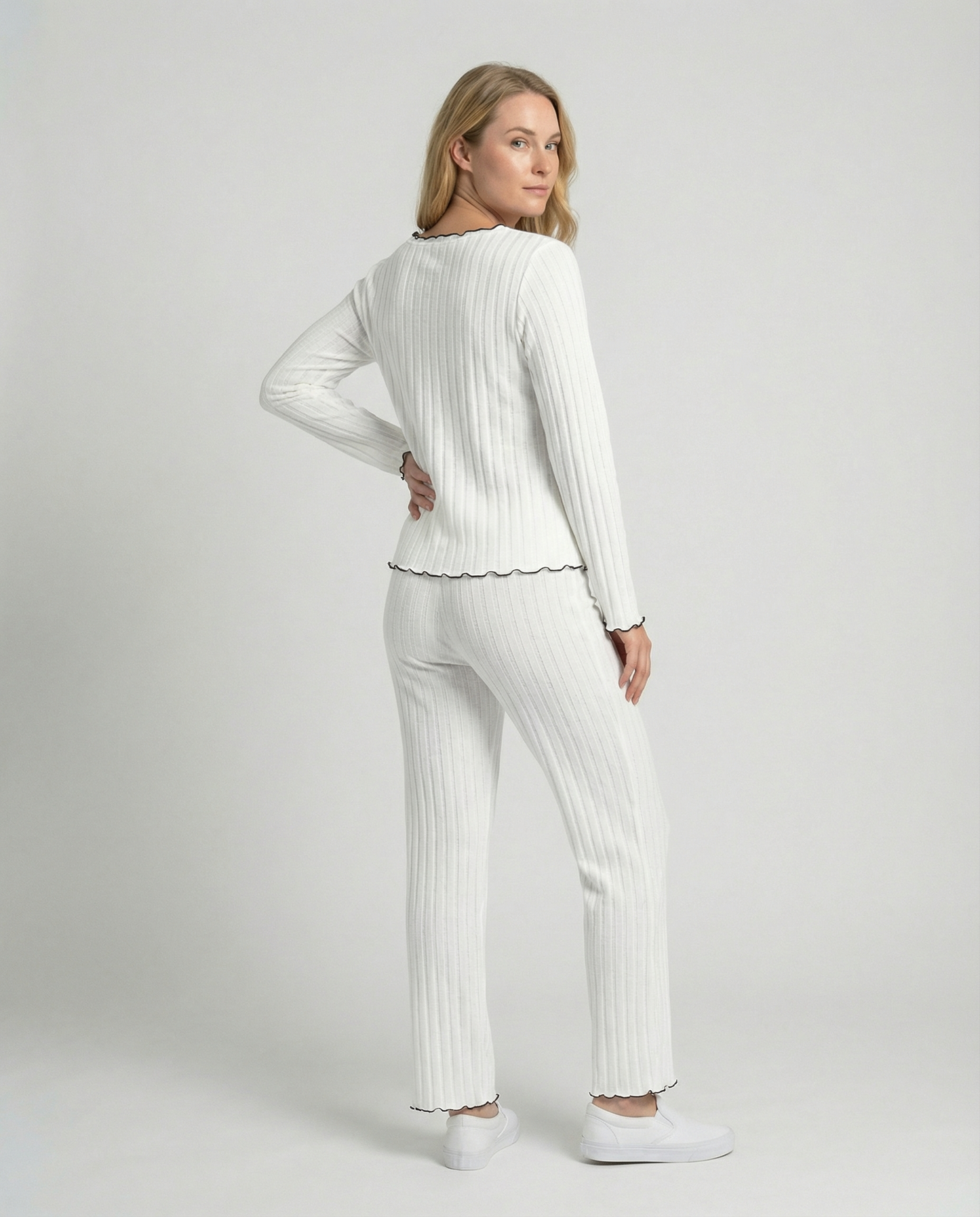 Damen Pyjama Set mit Rüschen