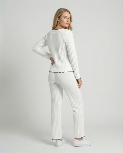 Damen Pyjama Set mit Rüschen