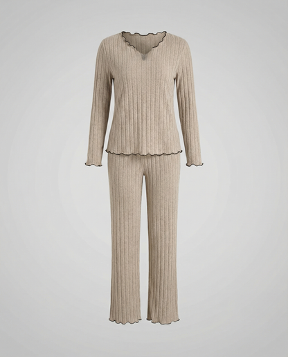 Damen Pyjama Set mit Rüschen