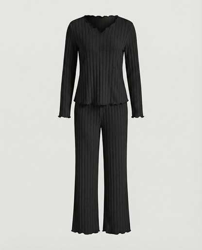 Damen Pyjama Set mit Rüschen