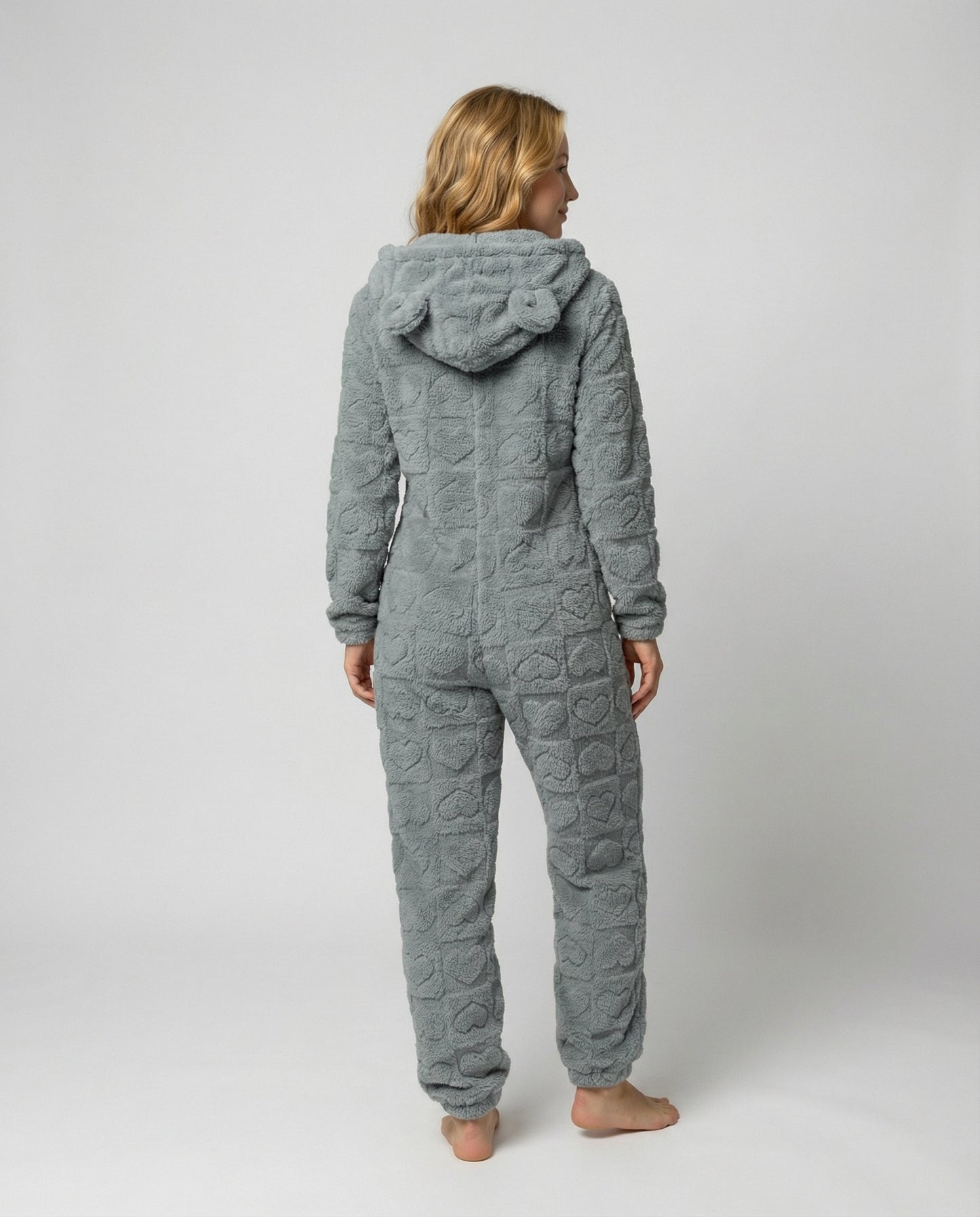 Gemütlicher Damen Fleece-Overall Weich Beige