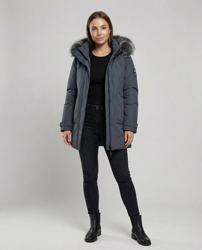 Damen Winterparka Mit Kapuze